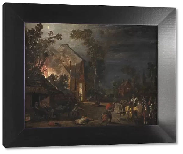 A Village Looted at Night, 1620. Creator: Esaias van de Velde