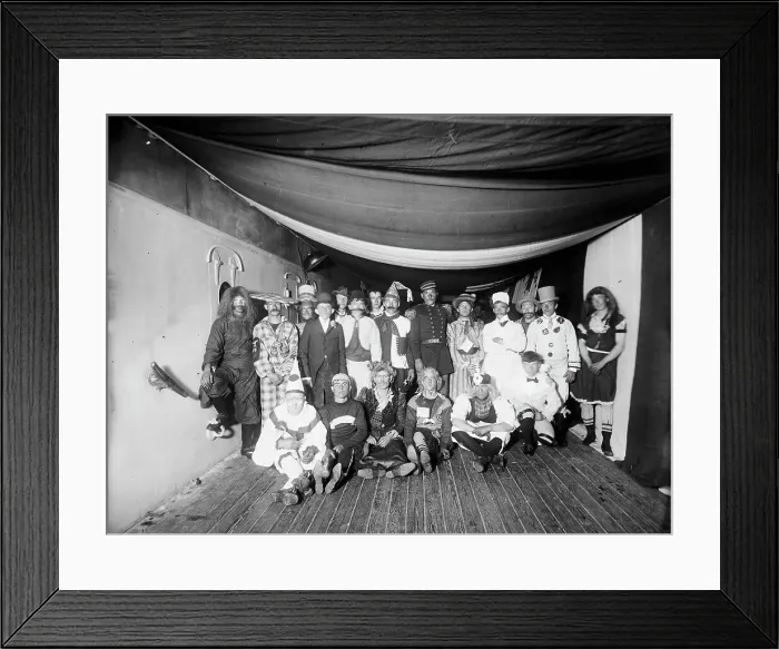 Framed Print : U.S.S. Maine, a fancy dress ball, 1896. Creator: William H. Jackson Framed Print : U.S.S. Maine, a fancy dress ball, 1896. Creator: William H. Jackson