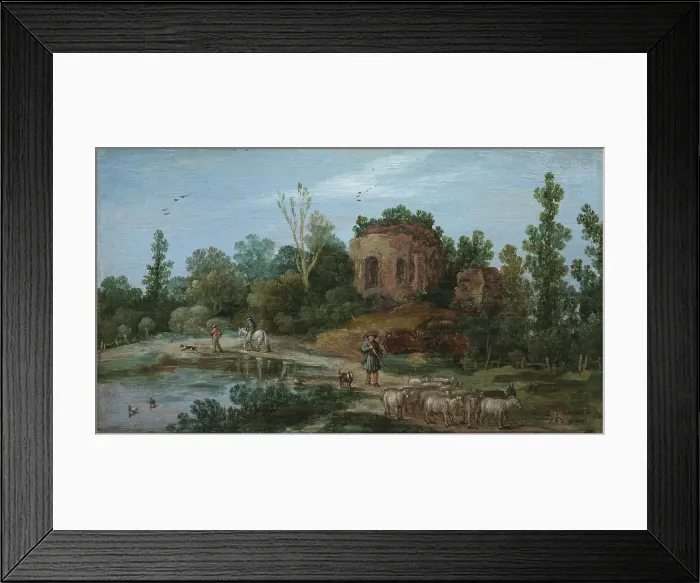 Framed Print : Landscape with a Ruin, 1627. Creator: Esaias van de Velde Framed Print : Landscape with a Ruin, 1627. Creator: Esaias van de Velde