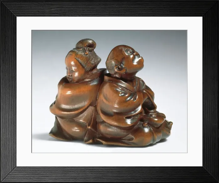 Framed Print : Quarreling Couple, Mid-19th century. Creator: Meikeisai Hojitsu Framed Print : Quarreling Couple, Mid-19th century. Creator: Meikeisai Hojitsu