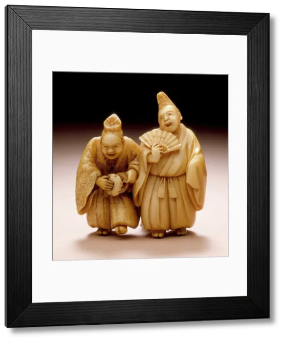 Framed Print : Entertainers, Mid-19th century. Creator: Meikeisai Hojitsu Framed Print : Entertainers, Mid-19th century. Creator: Meikeisai Hojitsu