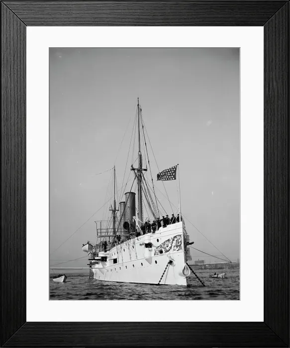 Framed Print : U.S.S. Marblehead, between 1894 and 1901. Creator: William H. Jackson Framed Print : U.S.S. Marblehead, between 1894 and 1901. Creator: William H. Jackson