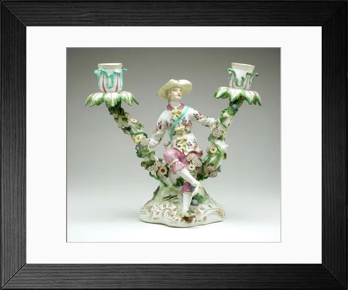 Framed Print : Pair of Candelabra (image 1 of 2), between 1760 and 1770. Creator: Meissen Porcelain Framed Print : Pair of Candelabra (image 1 of 2), between 1760 and 1770. Creator: Meissen Porcelain