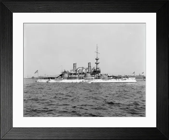 Framed Print : U.S.S. Massachusetts, 1899. Creator: William H. Jackson Framed Print : U.S.S. Massachusetts, 1899. Creator: William H. Jackson