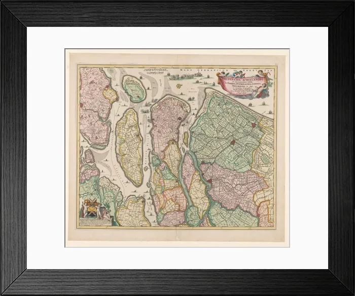 Framed Print : Map of South Holland, c.1675. Creator: Nicolaes Visscher Framed Print : Map of South Holland, c.1675. Creator: Nicolaes Visscher