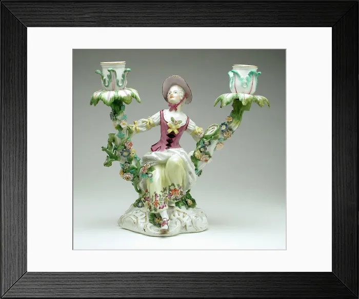 Framed Print : Pair of Candelabra (image 2 of 2), between 1760 and 1770. Creator: Meissen Porcelain Framed Print : Pair of Candelabra (image 2 of 2), between 1760 and 1770. Creator: Meissen Porcelain