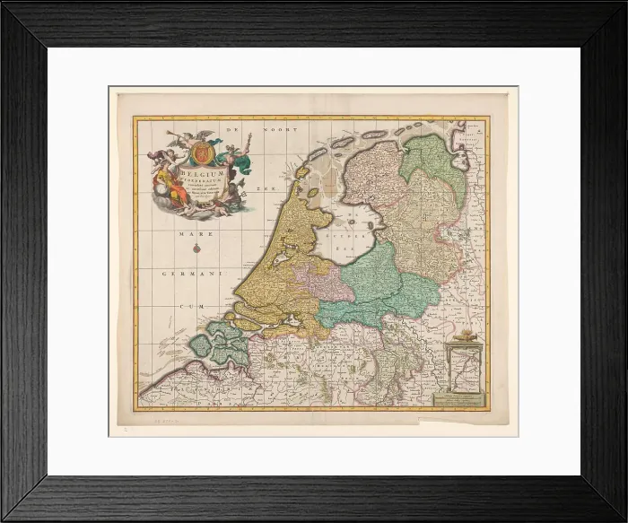 Framed Print : Map of the Republic of the Seven United Netherlands, 1677-1679. Creator: Nicolaes Visscher Framed Print : Map of the Republic of the Seven United Netherlands, 1677-1679. Creator: Nicolaes Visscher