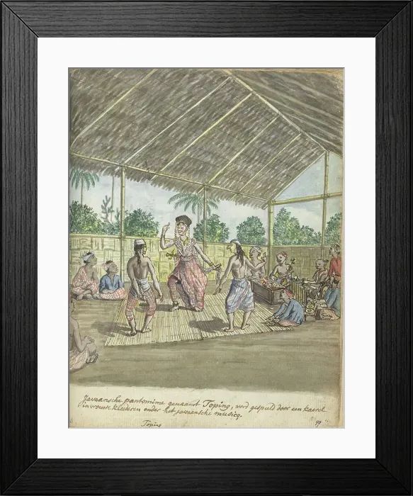 Framed Print : Javanese Pantomime called Toping, 1779-1785. Creator: Jan Brandes Framed Print : Javanese Pantomime called Toping, 1779-1785. Creator: Jan Brandes