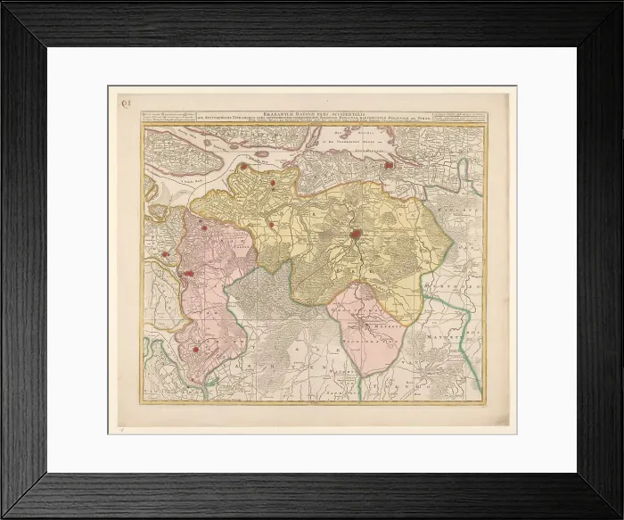 Framed Print : Map of the Baronie van Breda, c.1780. Creator: Nicolaes Visscher Framed Print : Map of the Baronie van Breda, c.1780. Creator: Nicolaes Visscher