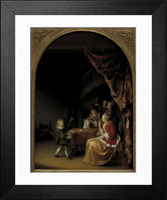 Framed Print : Scene from a Wealthy Dutch Home, 1663. Creator: Pieter Cornelisz. van Slingeland Framed Print : Scene from a Wealthy Dutch Home, 1663. Creator: Pieter Cornelisz. van Slingeland