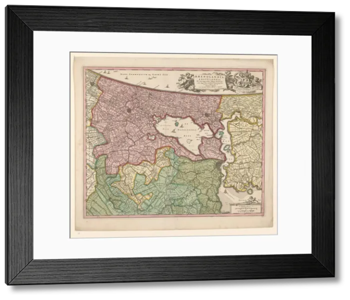 Framed Print : Map of Rijnland and Amstelland, c.1675. Creator: Workshop of Nicolaes Visscher