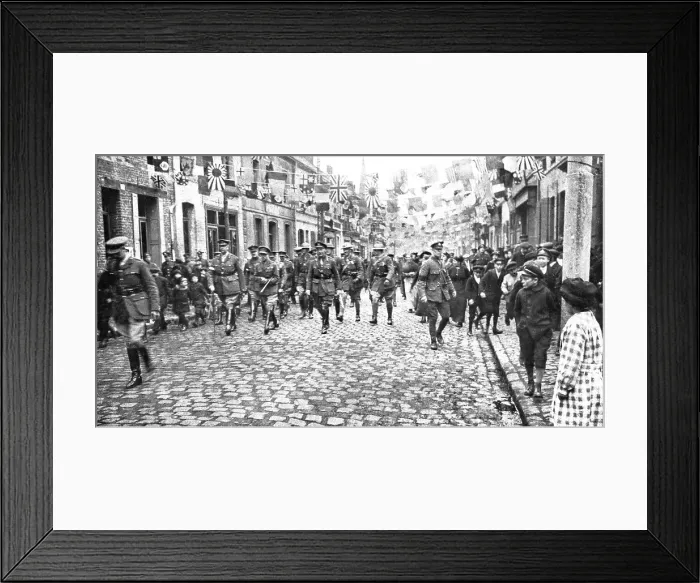 Framed Print : Dans le Nord delivre; apres la prise de Denain, le 27 october 1918 accompagne du general... 1918. Creator: Unknown Framed Print : Dans le Nord delivre; apres la prise de Denain, le 27 october 1918 accompagne du general... 1918. Creator: Unknown