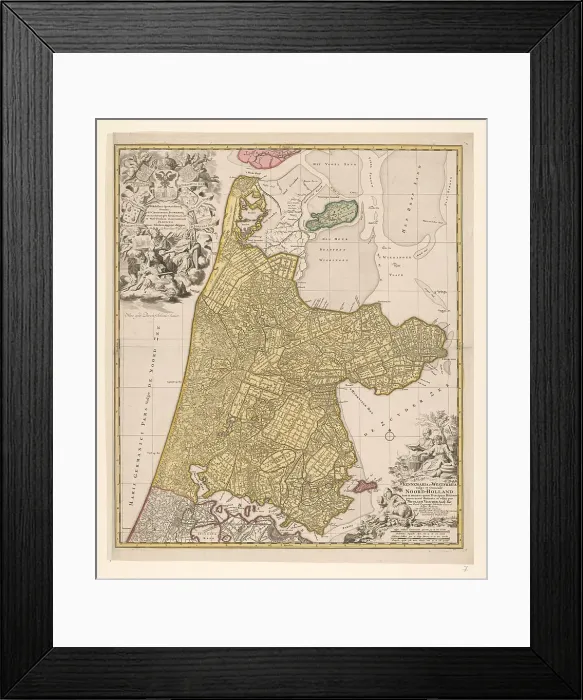 Framed Print : Map of North Holland, c.1700-c.1710. Creator: Nicolaes Visscher Framed Print : Map of North Holland, c.1700-c.1710. Creator: Nicolaes Visscher