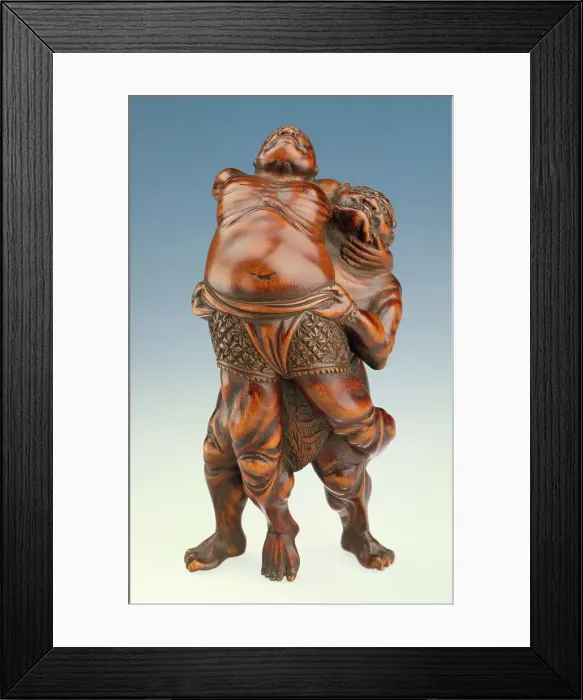 Framed Print : Temple Guardian and Demon Wrestling (image 2 of 2), Mid-19th century. Creator: Miwa School Framed Print : Temple Guardian and Demon Wrestling (image 2 of 2), Mid-19th century. Creator: Miwa School