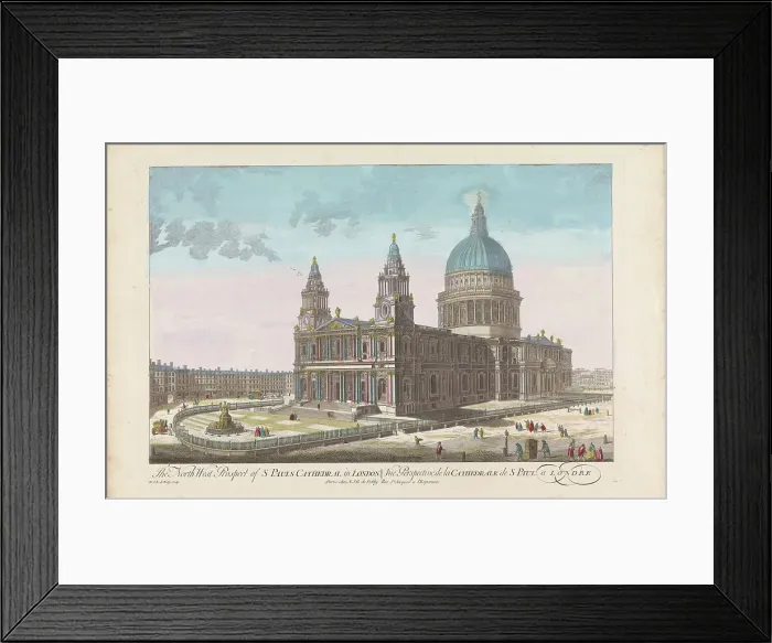 Framed Print : View of Saint Paul's Cathedral in London seen from the northwest side, 1722-after 1758. Creator: Nicolas Jean Baptiste Poilly Framed Print : View of Saint Paul's Cathedral in London seen from the northwest side, 1722-after 1758. Creator: Nicolas Jean Baptiste Poilly