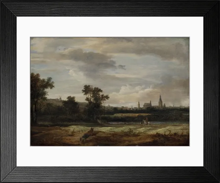Framed Print : Landscape with a View Towards a Town, 1671. Creator: Anthonie van Borssom Framed Print : Landscape with a View Towards a Town, 1671. Creator: Anthonie van Borssom