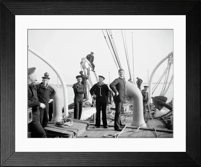 Framed Print : U.S.S. Newark, forecastle, between 1891 and 1901. Creator: William H. Jackson Framed Print : U.S.S. Newark, forecastle, between 1891 and 1901. Creator: William H. Jackson