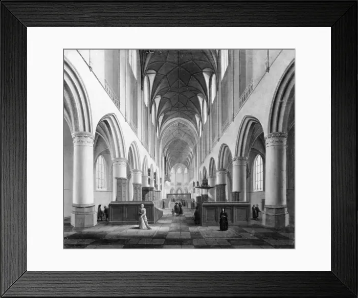 Framed Print : St Bavokerk, Haarlem, Viewed from West to East, 1681. Creator: Isaak van Nickele Framed Print : St Bavokerk, Haarlem, Viewed from West to East, 1681. Creator: Isaak van Nickele