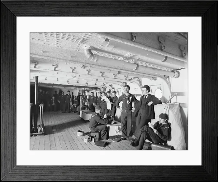 Framed Print : U.S.S. Newark, berth deck, between 1891 and 1901. Creator: William H. Jackson Framed Print : U.S.S. Newark, berth deck, between 1891 and 1901. Creator: William H. Jackson