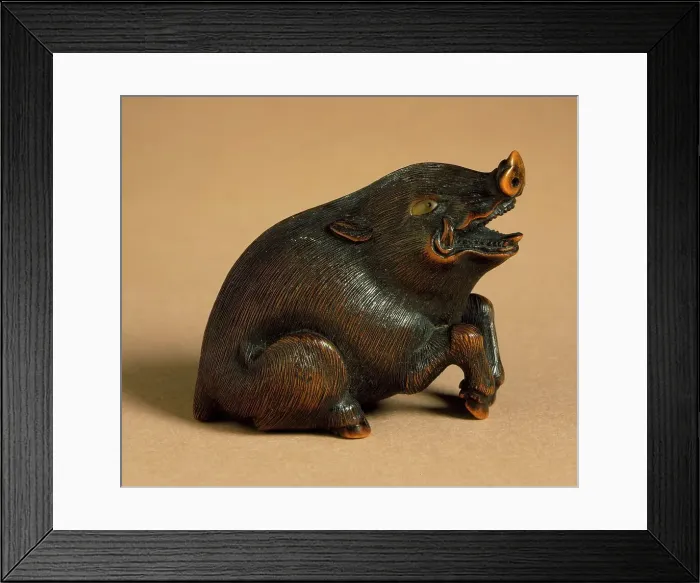 Framed Print : Wild Boar, First half of 19th century. Creators: Unknown, Naito Toyomasa