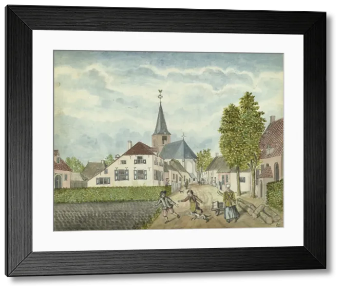 Framed Print : The village of Wehl in Cleefland, 1775. Creator: Jan Brandes Framed Print : The village of Wehl in Cleefland, 1775. Creator: Jan Brandes