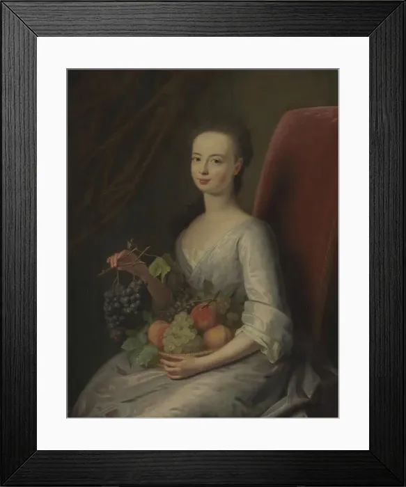 Framed Print : The Artist's Daugther, 1728. Creator: Balthasar Denner
