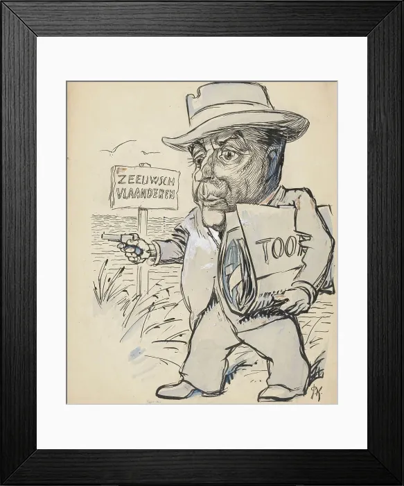Framed Print : Man with gun in Zeeuws-Vlaanderen, 1920-1930. Creator: Patrick Kroon Framed Print : Man with gun in Zeeuws-Vlaanderen, 1920-1930. Creator: Patrick Kroon