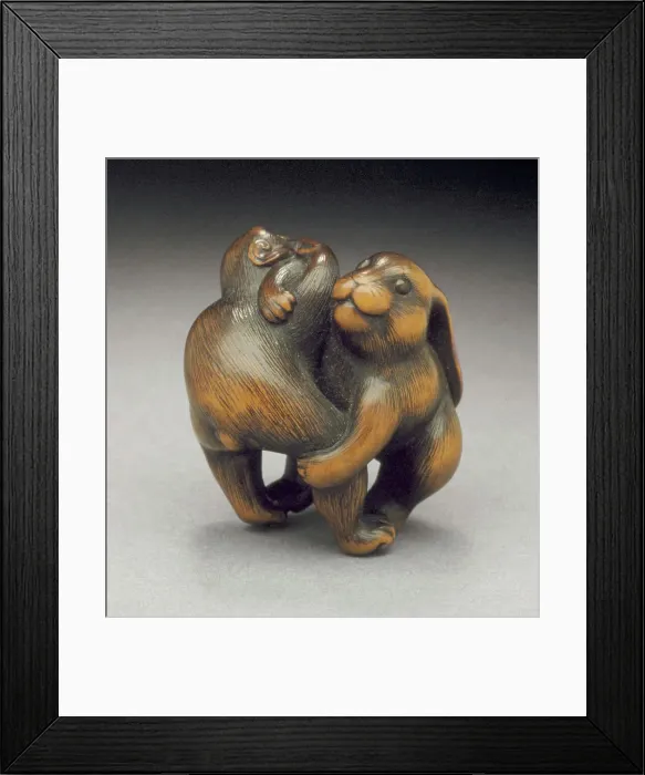 Framed Print : Rabbit and Monkey (image 1 of 2), First half of 19th century. Creator: Naito Toyomasa Framed Print : Rabbit and Monkey (image 1 of 2), First half of 19th century. Creator: Naito Toyomasa