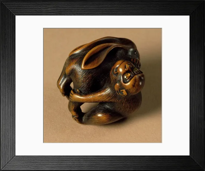 Framed Print : Rabbit and Monkey (image 2 of 2), First half of 19th century. Creator: Naito Toyomasa Framed Print : Rabbit and Monkey (image 2 of 2), First half of 19th century. Creator: Naito Toyomasa