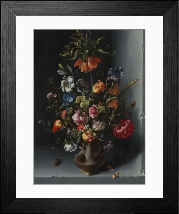 Framed Print : Still life with Kaiser's crown fritillary in a stone niche, 1613. Creator: Jacob Vosmaer Framed Print : Still life with Kaiser's crown fritillary in a stone niche, 1613. Creator: Jacob Vosmaer