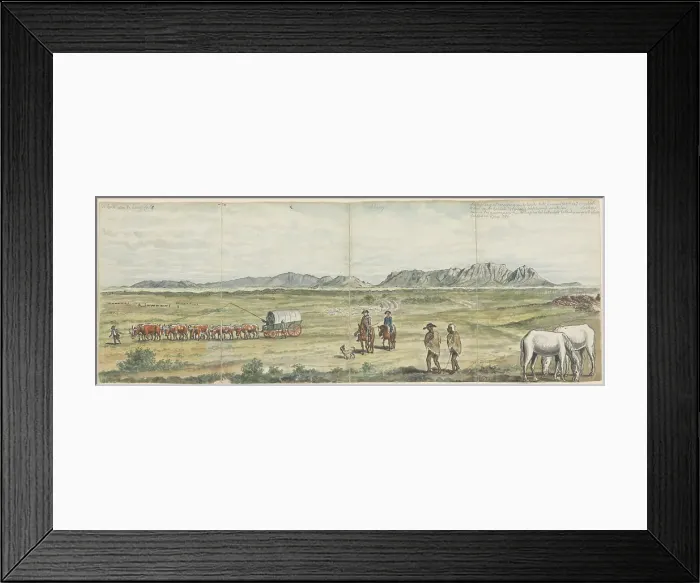 Framed Print : Khoikhoi and Settlers on Cape Plain, 1786. Creator: Jan Brandes Framed Print : Khoikhoi and Settlers on Cape Plain, 1786. Creator: Jan Brandes