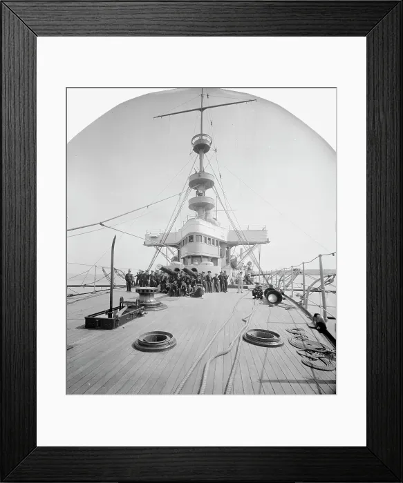 Framed Print : U.S.S. New York, forecastle deck, between 1893 and 1901. Creator: William H. Jackson Framed Print : U.S.S. New York, forecastle deck, between 1893 and 1901. Creator: William H. Jackson
