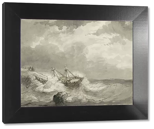 Shipwreck on a rocky coast, c.1825-c.1875. Creator: Circle of Petrus Johannes Schotel