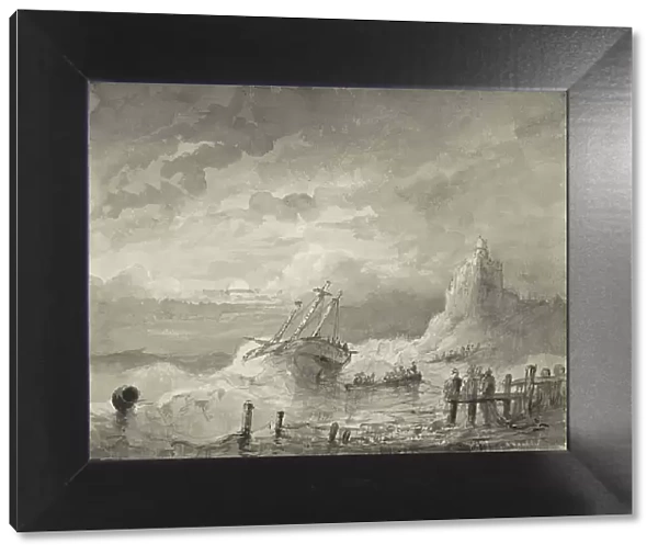 Ship in distress off the coast, c.1825-c.1875. Creator: Circle of Petrus Johannes Schotel