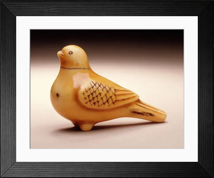 Framed Print : Pigeon-Shaped Flute, Mid-19th century. Creator: Ohara Mitsuhiro Framed Print : Pigeon-Shaped Flute, Mid-19th century. Creator: Ohara Mitsuhiro