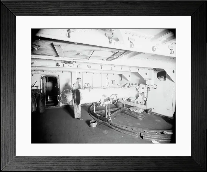 Framed Print : U.S.S. New York, torpedo tube, between 1893 and 1901. Creator: William H. Jackson Framed Print : U.S.S. New York, torpedo tube, between 1893 and 1901. Creator: William H. Jackson