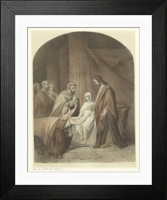 Framed Print : The raising of Jairus daughter 1847-1849. Creator: Petrus Theodorus van Wijngaerdt Framed Print : The raising of Jairus daughter 1847-1849. Creator: Petrus Theodorus van Wijngaerdt