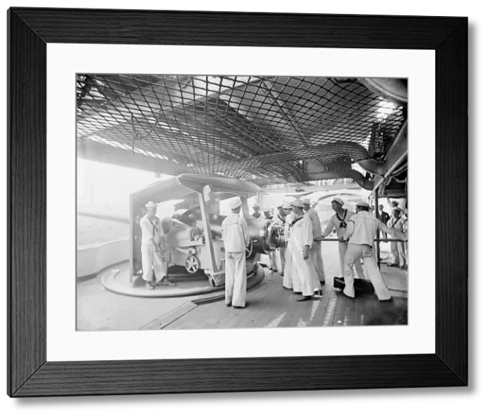 Framed Print : U.S.S. New York, 8 inch gun and crew, between 1893 and 1901. Creator: William H. Jackson Framed Print : U.S.S. New York, 8 inch gun and crew, between 1893 and 1901. Creator: William H. Jackson