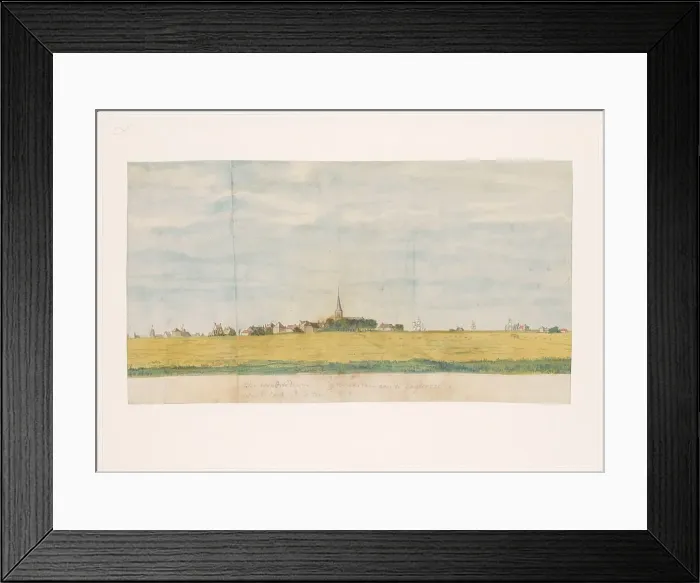 Framed Print : The village of Over-Diemen near Amsterdam on the Zuiderzee, view from land, 1764-1771. Creator: Jan Brandes Framed Print : The village of Over-Diemen near Amsterdam on the Zuiderzee, view from land, 1764-1771. Creator: Jan Brandes