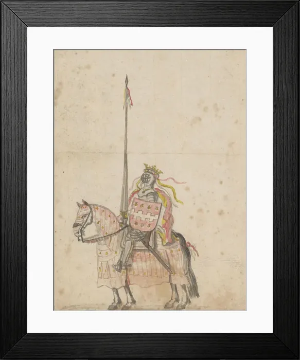 Framed Print : Sketch of a knight on horseback, c.1755-c.1760. Creator: Jan Brandes Framed Print : Sketch of a knight on horseback, c.1755-c.1760. Creator: Jan Brandes