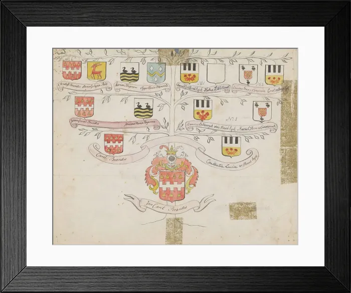 Framed Print : Family tree of the Brandes family, c.1760-c.1790. Creator: Jan Brandes Framed Print : Family tree of the Brandes family, c.1760-c.1790. Creator: Jan Brandes