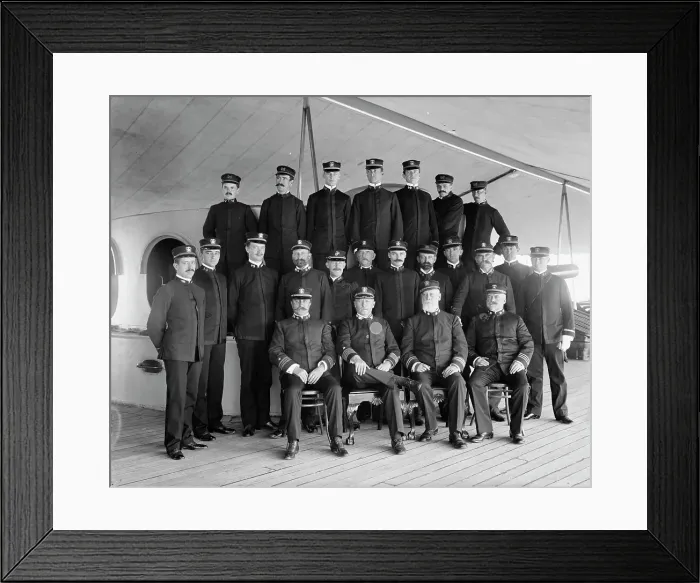 Framed Print : U.S.S. New York, Capt. Chadwick and officers, between 1893 and 1901. Creator: William H. Jackson Framed Print : U.S.S. New York, Capt. Chadwick and officers, between 1893 and 1901. Creator: William H. Jackson