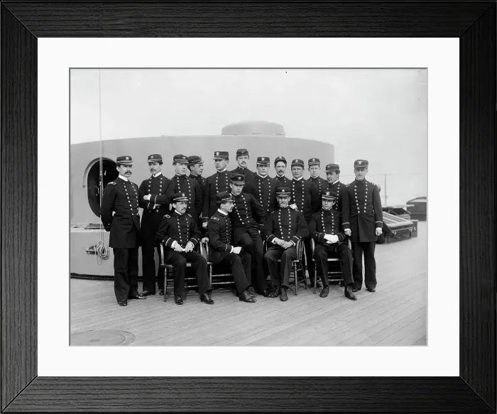 Framed Print : U.S.S. New York, junior officers, between 1893 and 1901. Creator: William H. Jackson Framed Print : U.S.S. New York, junior officers, between 1893 and 1901. Creator: William H. Jackson