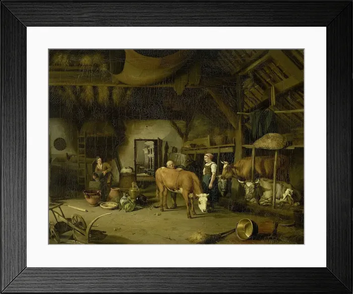 Framed Print : Peasant Interior, c.1830-c.1860. Creator: James de Rijk