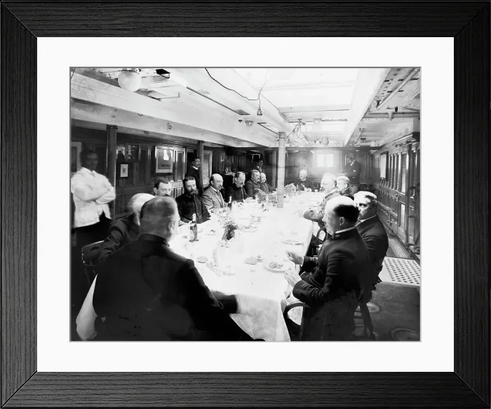 Framed Print : U.S.S. New York, ward room [i.e. wardroom] mess, between 1893 and 1901. Creator: William H. Jackson