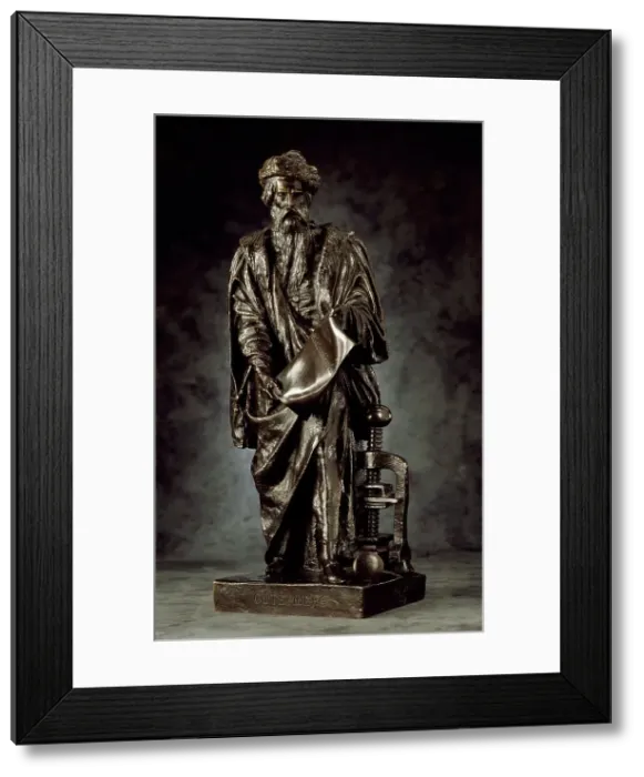Framed Print : Johannes Gutenberg, 1839. Creator: Pierre-Jean David d'Angers Framed Print : Johannes Gutenberg, 1839. Creator: Pierre-Jean David d'Angers