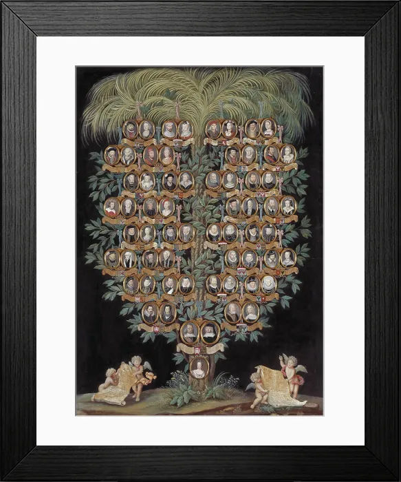 Framed Print : Hedvig Eleonora, Queen of Sweden, family tree, 1704. Creator: Eric Utterhielm Framed Print : Hedvig Eleonora, Queen of Sweden, family tree, 1704. Creator: Eric Utterhielm