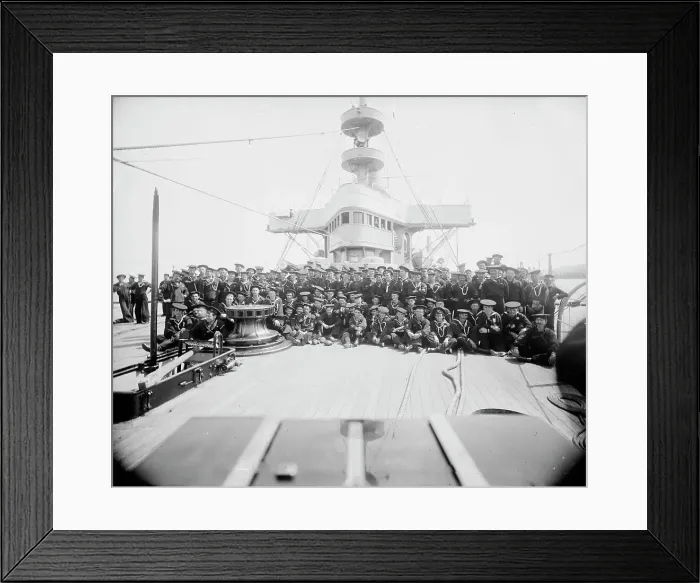 Framed Print : U.S.S. New York, ship's company, between 1893 and 1901. Creator: William H. Jackson Framed Print : U.S.S. New York, ship's company, between 1893 and 1901. Creator: William H. Jackson