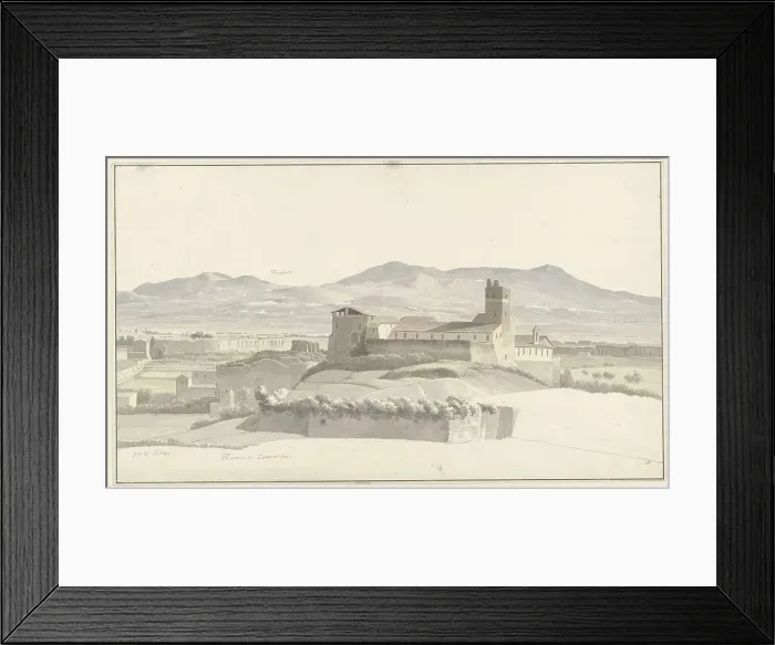 Framed Print : The Baths of Caracalla in Rome, with Frascati in the Distance, c.1809-c.1812. Creator: Josephus Augustus Knip Framed Print : The Baths of Caracalla in Rome, with Frascati in the Distance, c.1809-c.1812. Creator: Josephus Augustus Knip