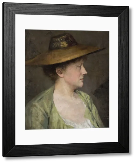 Framed Print : Female portrait, 1881. Creator: Julia Beck Framed Print : Female portrait, 1881. Creator: Julia Beck